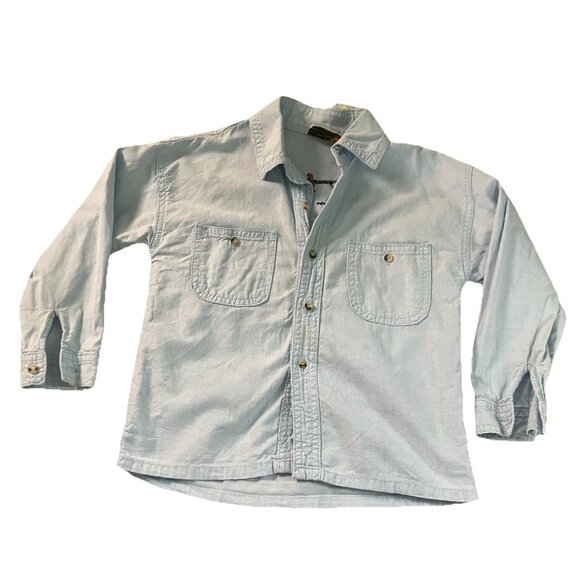 Vintage Winnie the Pooh Button Up Shirt Blue Cotton Embroidered Infant Baby - Picture 2 of 8